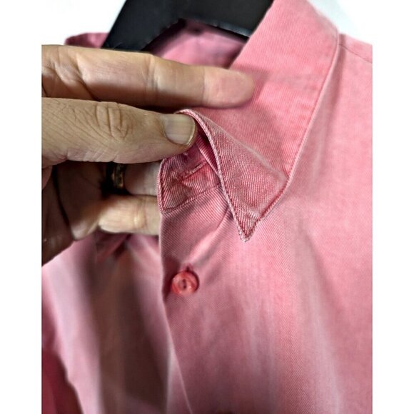 Bugatchi Brushed Cotton Twill Button Up Shirt Mens XL Salmon Coral Soft Preppy - Picture 5 of 7